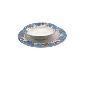 Debbie Mumm  Sakura Chiristmas Snowman Dinner Plate And Soup Bowl| One Of Each